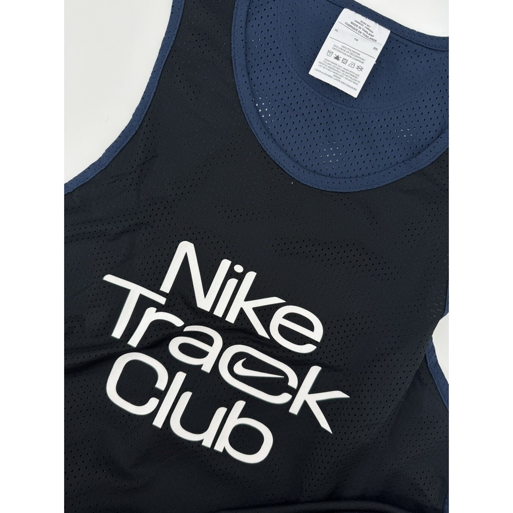 Nike Dri-Fit Lightweight Reversible TRACK CLUB Tank Top Jersey Black Navy NWT XL